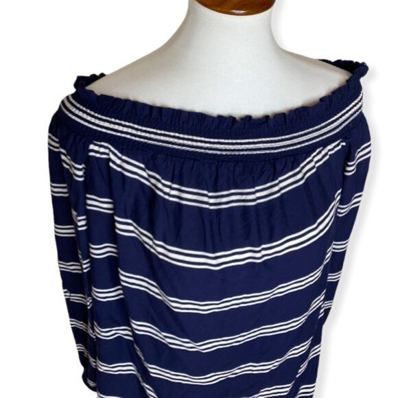 Beachlunchlounge Striped Off Off-Shoulder Blouse - Picture 2 of 6